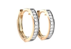 Золотые cерьги классические с фианитом