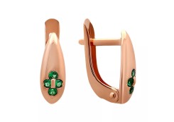 Золотые cерьги классические с фианитом