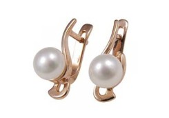 Золотые cерьги классические с жемчугом