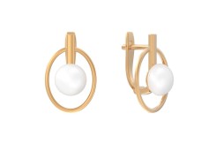 Золотые cерьги классические с жемчугом