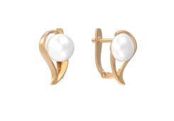 Золотые cерьги классические с жемчугом