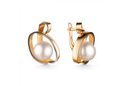Золотые cерьги классические с жемчугом