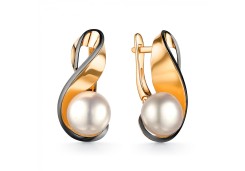 Золотые cерьги классические с жемчугом