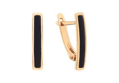 Золотые cерьги классические с каучуком
