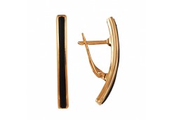 Золотые cерьги классические с каучуком