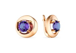 Золотые cерьги классические с танзанитом