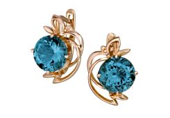 Золотые cерьги классические с ситаллом