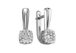 Серьги классические из белого золота с бриллиантом