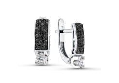 Серьги классические из белого золота с бриллиантом