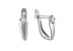 Серьги классические из белого золота с бриллиантом