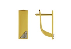 Серьги классические из желтого золота с фианитом