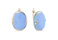 Золотые cерьги с бирюзой