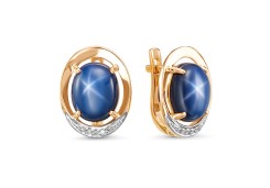 Золотые cерьги с сапфиром