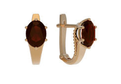 Золотые cерьги с гранатом