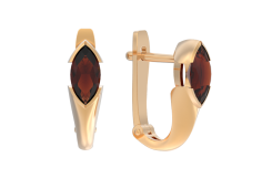Золотые cерьги с гранатом