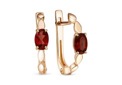 Золотые cерьги с гранатом