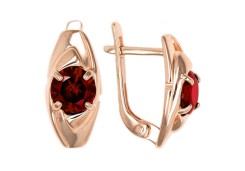Золотые cерьги с гранатом