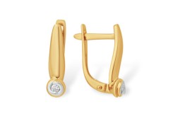 Золотые cерьги с бриллиантом