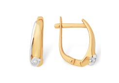 Золотые cерьги с бриллиантом