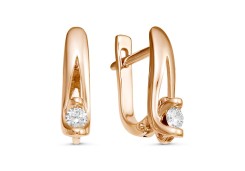 Золотые cерьги с бриллиантом