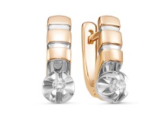 Золотые cерьги с бриллиантом