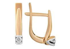 Золотые cерьги с бриллиантом