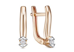 Золотые cерьги с бриллиантом