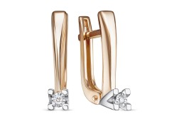 Золотые cерьги с бриллиантом