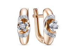 Золотые cерьги с бриллиантом