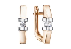 Золотые cерьги с бриллиантом