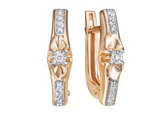 Золотые cерьги с бриллиантом