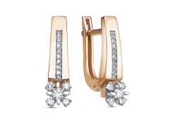 Золотые cерьги с бриллиантом