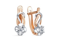 Золотые cерьги с бриллиантом