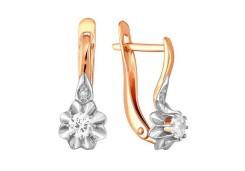 Золотые cерьги с бриллиантом