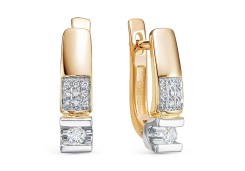 Золотые cерьги с бриллиантом