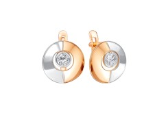 Золотые cерьги с фианитом