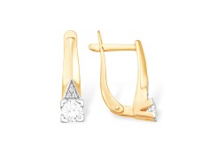 Золотые cерьги с фианитом