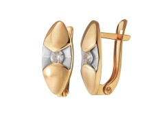 Золотые cерьги с фианитом