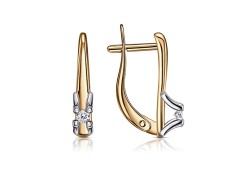 Золотые cерьги с фианитом