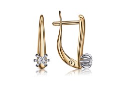 Золотые cерьги с фианитом