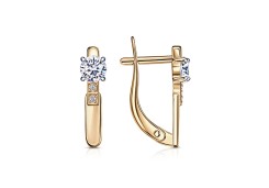 Золотые cерьги с фианитом