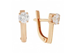 Золотые cерьги с фианитом