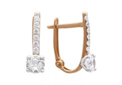 Золотые cерьги с фианитом