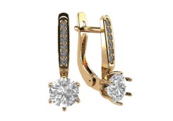 Золотые cерьги с фианитом