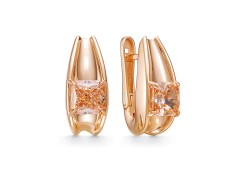 Золотые cерьги с фианитом