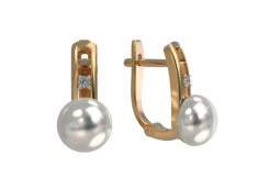 Золотые cерьги с жемчугом