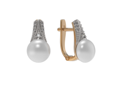 Золотые cерьги с жемчугом