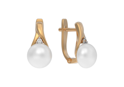 Золотые cерьги с жемчугом