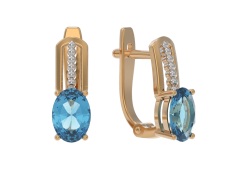 Золотые cерьги с топазом