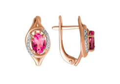 Золотые cерьги с топазом